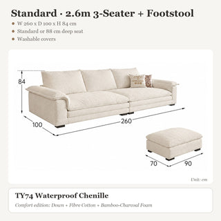 Standard · 2.6m 3-Seater + Footstool