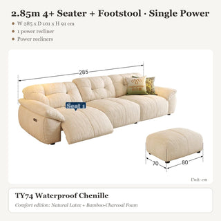 2.85m 4+ Seater + Footstool · Single Power
