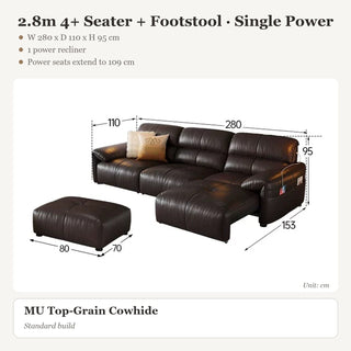2.8m 4+ Seater + Footstool · Single Power