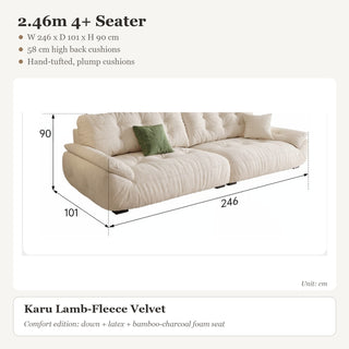 2.46m 4+ Seater · Karu Lamb-Fleece Velvet
