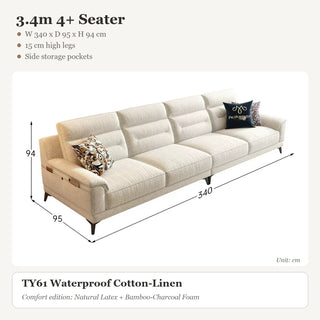 3.4m 4+ Seater