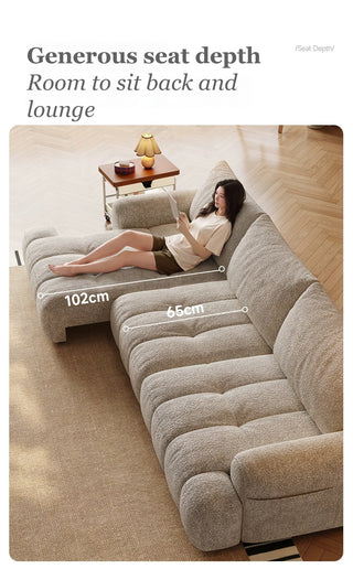 Generous seat depth