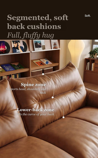 Segmented, soft back cushions