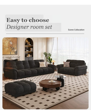 Sofa, armchair and footstool