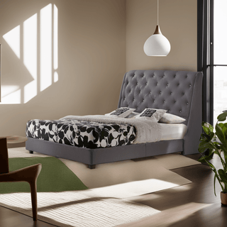 Dahlia Grey Fabric Bed Frame (Water Repellent) Singapore