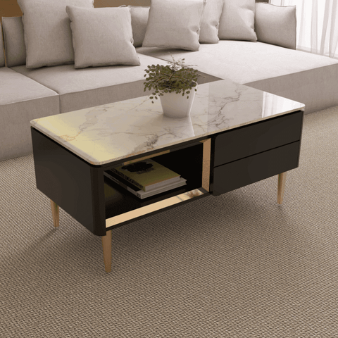 Danikka Coffee Table with Glossy Sintered Stone Top Singapore