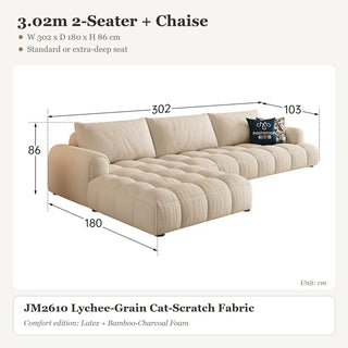 3.02m 2-Seater + Chaise