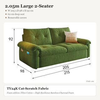 2.05m Large 2-Seater