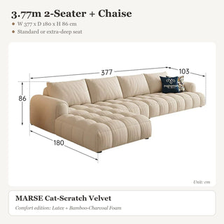 3.77m 2-Seater + Chaise