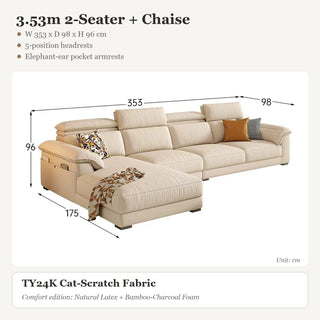 3.53m 2-Seater + Chaise