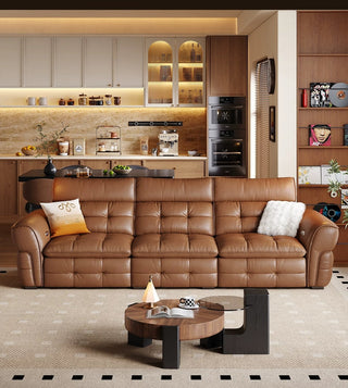 Tufted leather sofa