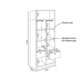 Megafurniture | Devereau Glass Open Door Wardrobe with Top | Open Door Wardrobe
