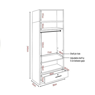 Deverel 2 Door Wardrobe with Top (80cm) Singapore