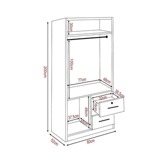 Deverell Open Door Wardrobe (80cm) Singapore