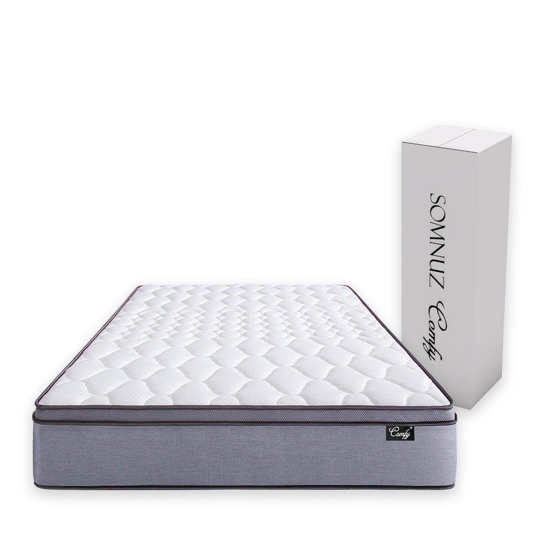 Devonne Brown Faux Leather Storage Bed + Somnuz™ Comfy 10" Individual Pocketed Spring Mattress Singapore