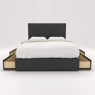 Devonne Faux Leather Drawer Bed Frame Singapore