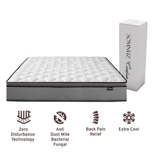 Devonne Grey Fabric Bed Frame (Water Repellent) + Somnuz™ Comforto 10 Inch Bamboo Fabric Latex Individual Pocketed Spring Mattress Singapore