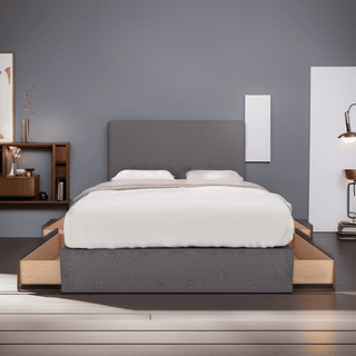 Devonne Grey Fabric Drawer Bed (Water Repellent) Singapore