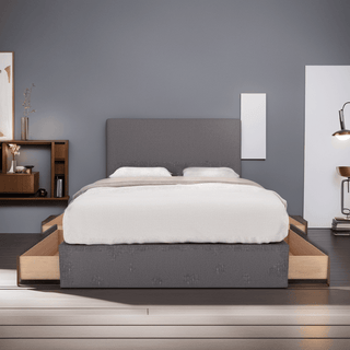 Devonne Grey Fabric Drawer Bed Singapore