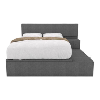 Devonne Platform Storage Grey Fabric Bed Frame (Water Repellent) Singapore