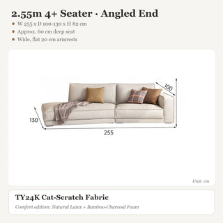 2.55m 4+ Seater · Angled End