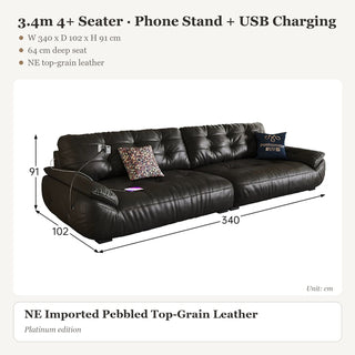 3.4m 4+ Seater · Phone Stand + USB Charging