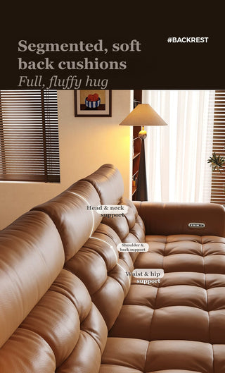 Segmented, soft back cushions