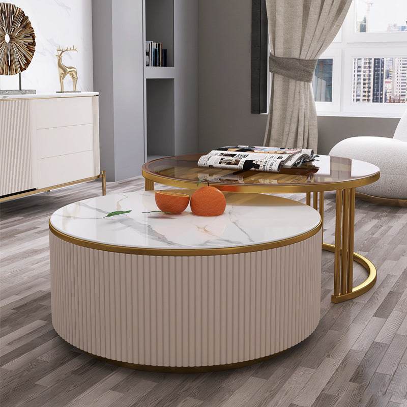 Dione Glossy Sintered Stone Nesting Coffee Table Singapore