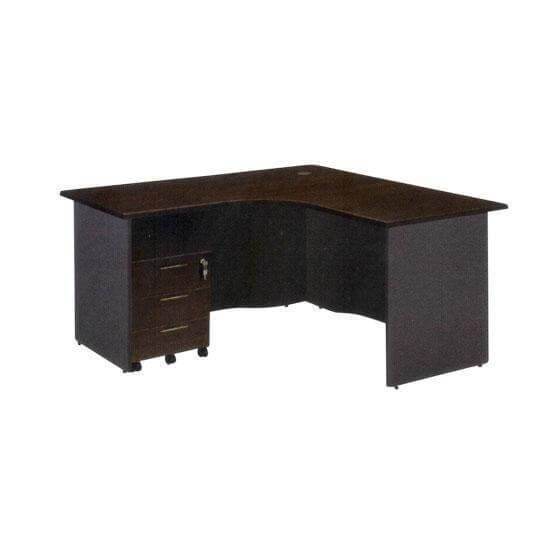 Dolly L-shaped Study Table with Mobile Pedestal Singapore