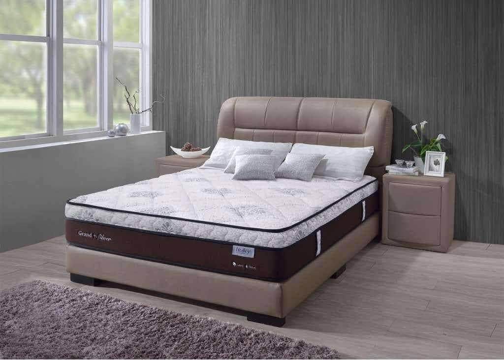 Doris Grey Storage Bed Frame (Water Repellent) + Honey Grand Silver 10" Natural Latex Mattress Bed Set Singapore