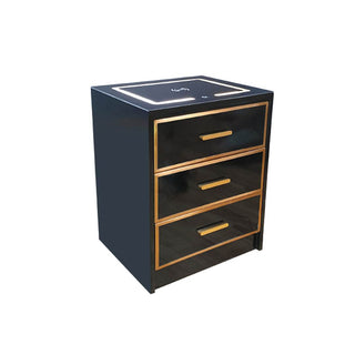 Dorsey Black Bedside Table with LED Light Singapore