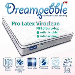 Dreampebble Pro Latex Viroclean NF5/NF10 Mattress Singapore