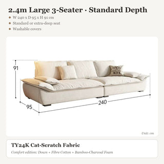 2.4m Large 3-Seater · Standard Depth