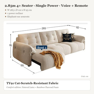 2.85m 4+ Seater · Single Power · Voice + Remote