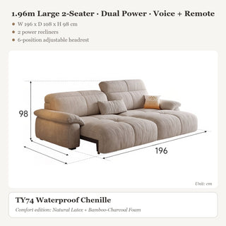 1.96m Large 2-Seater · Dual Power · Voice + Remote