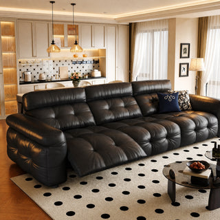 Voroona Genuine Leather Sofa in a living room