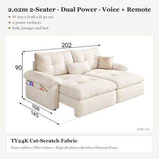 2.02m 2-Seater · Dual Power · Voice + Remote