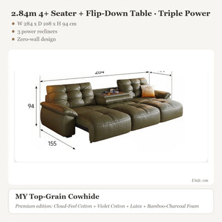 2.84m 4+ Seater + Flip-Down Table · Triple Power