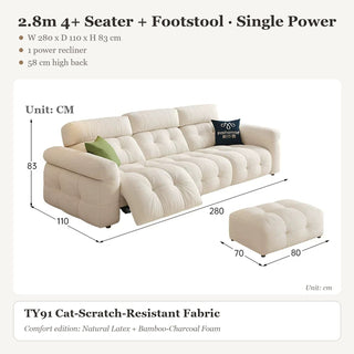 2.8m 4+ Seater + Footstool · Single Power