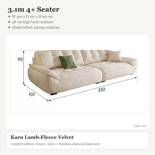 3.1m 4+ Seater · Karu Lamb-Fleece Velvet