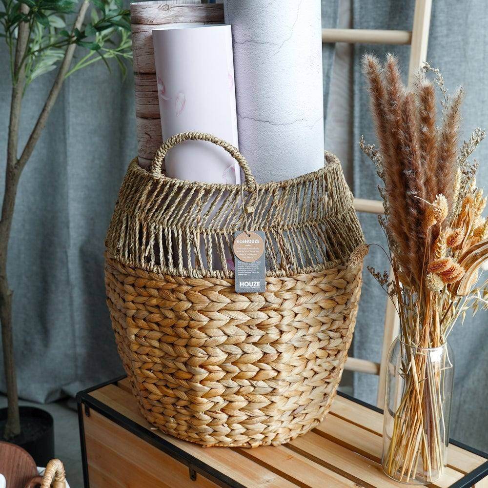 ecoHOUZE Hyacinth Round Basket With Handles Singapore