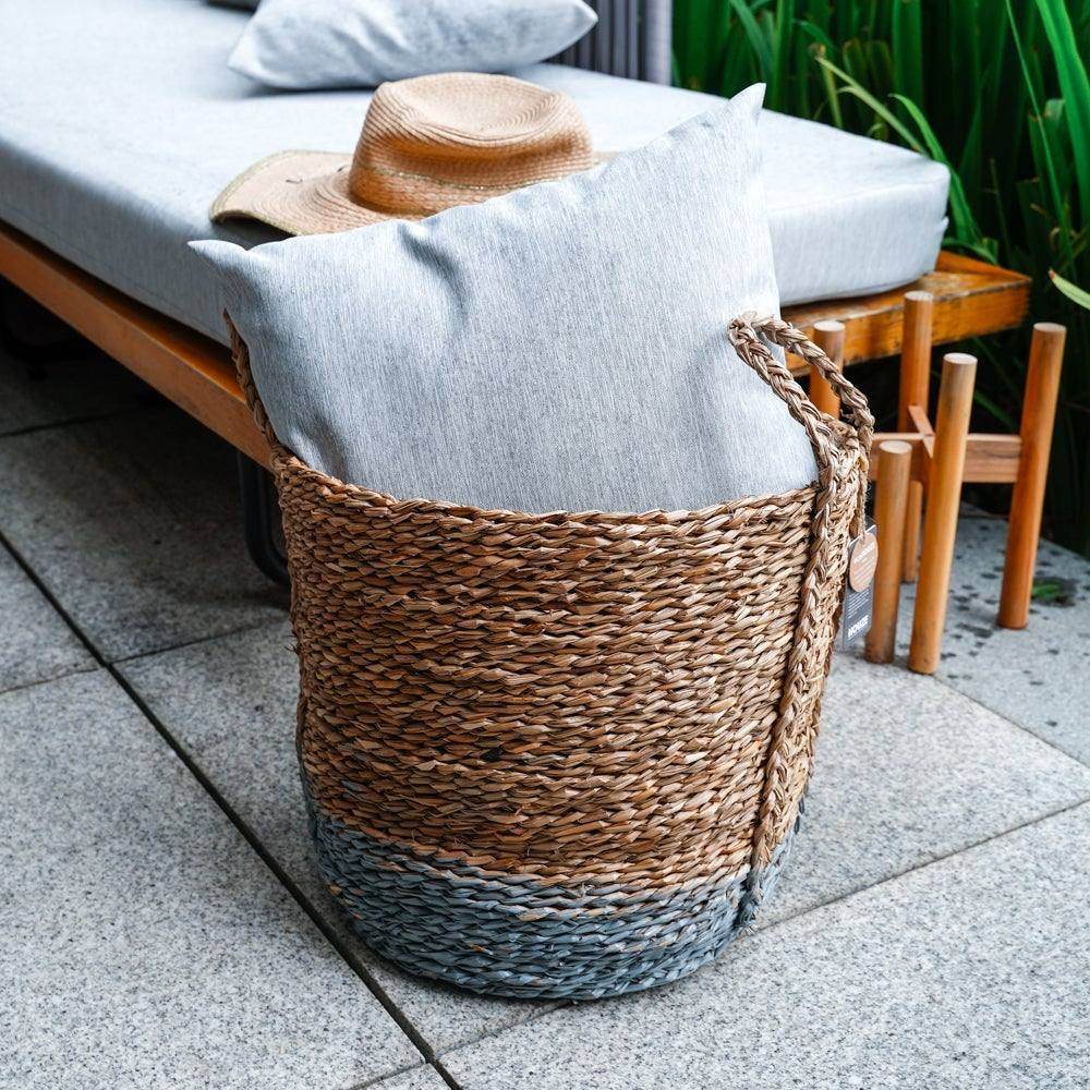 ecoHOUZE Seagrass Storage Basket With Handles - Grey (Large) Singapore