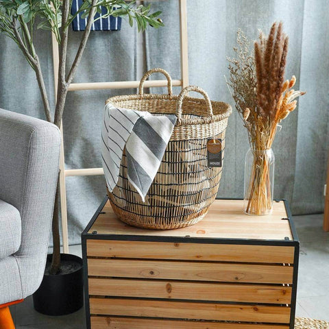 ecoHOUZE Seagrass Tall Woven Basket With Handles Singapore