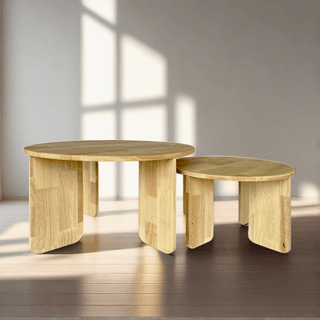 Eden Wooden Nesting Coffee Table Set by Zest Livings Singapore