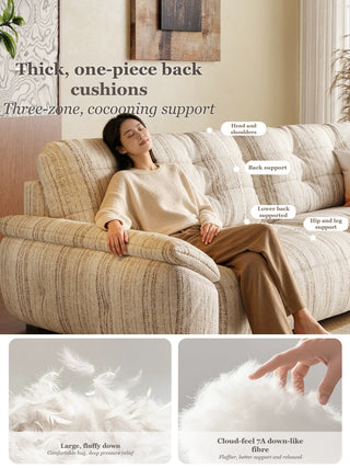 Thick, one-piece back cushions