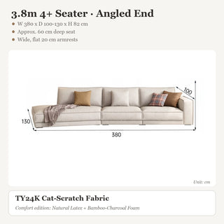 3.8m 4+ Seater · Angled End