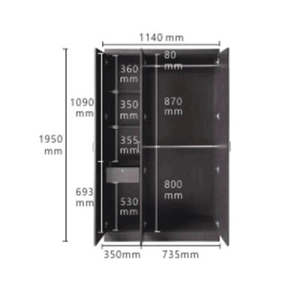 Megafurniture | Eliose Walnut Open 3 Door Wardrobe | Open Door Wardrobe