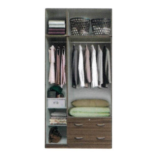 Megafurniture | Elise Open 3 Door Wardrobe (With Top) | Open Door Wardrobe