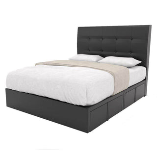 Ellie Faux Leather Drawer Bed Frame Singapore