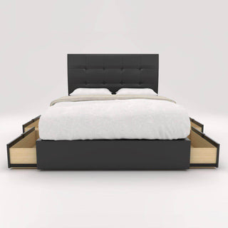 Ellie Faux Leather Drawer Bed Frame Singapore